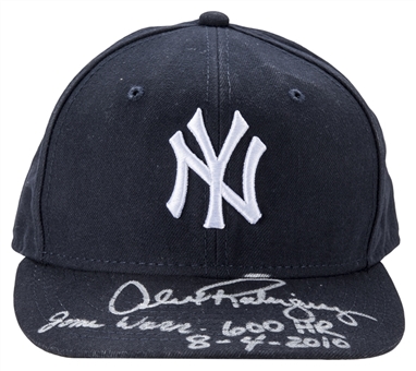 New York Yankees Cap Used By Alex Rodriguez To Hit Career Home Run #600 On 8/4/10 (Rodriguez LOA)